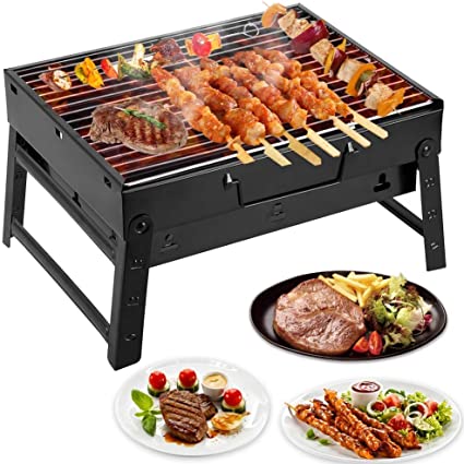 Portable Charcol Bbq Grill Barbeque With 12 Pcs Bbq Stick