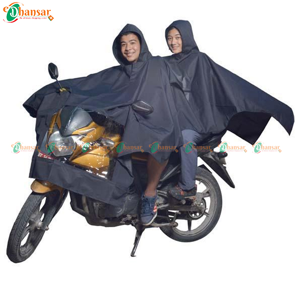 Double Layer Bike Raincoat With Carry Bag 