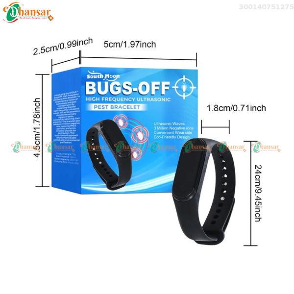 Bugs-Off High Frequency Ultrasonic Pest Bracelet