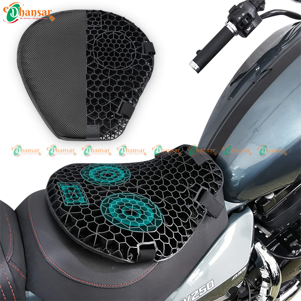Motorcycle Comfort Gel Seat Cushion Cover Honeycomb Pillow Pad Pressure Relief