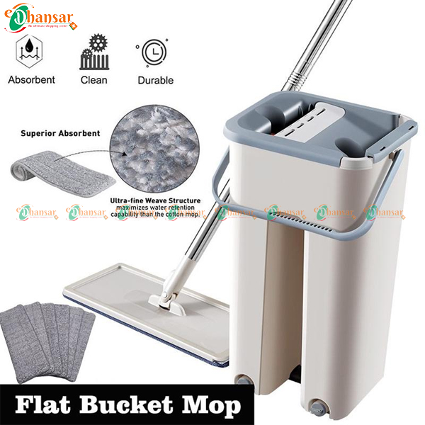 Rotating Magic Mop Microfiber Squeeze Mop Flat Mop Bucket Cleaning  