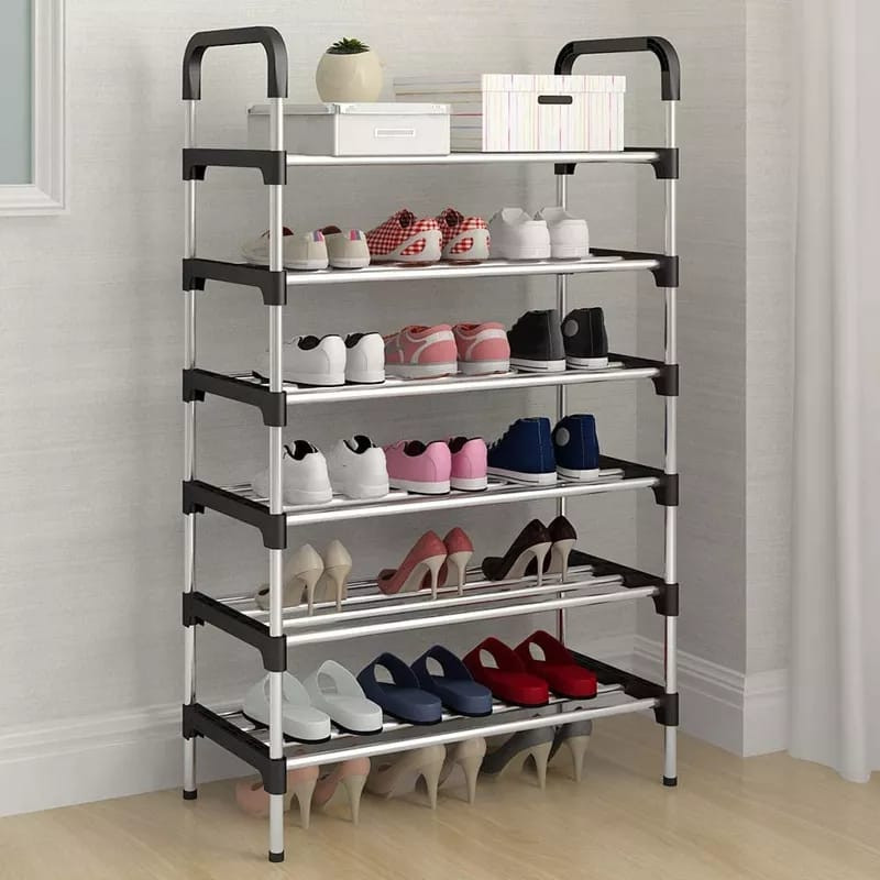 Stainless Steel Foldable Shoe Rack 6 Layers Size