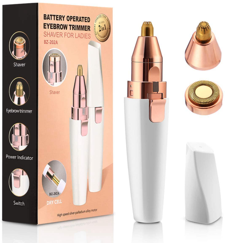 2 In 1 Battery Operated Eyebrow and Facial Trimmer Shaver for Women 