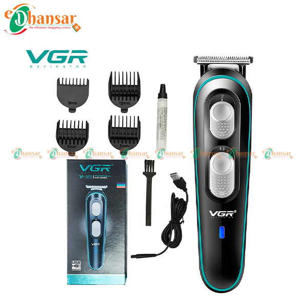 VGR V055 Trimmer Professional Rechargeable Electric Hair Trimmer With Metal Blade 