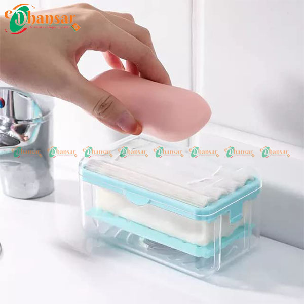 Soap Dispenser with Roller and Drain Holes 2 in 1 Soap Cleaning Storage