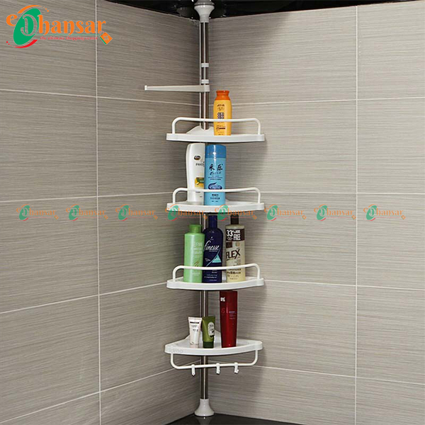 Multi Corner Shelf - 4 Tier Multi Use Rack Corner Shelf Holder Shelves Adjustable Storage Space Saver Organizer Kitchen Bathroom Toilet 