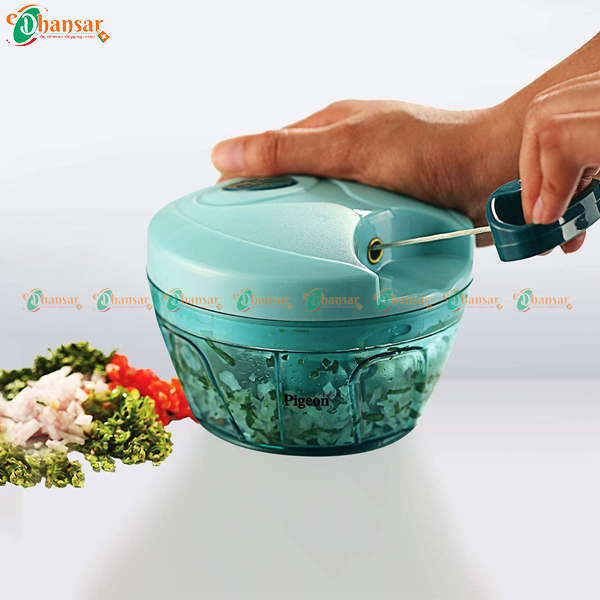 Handy and Compact Manual Food Chopper with Stainless Steel Blades 